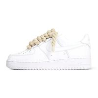 Air Force 1 White Rope Laces Beige
