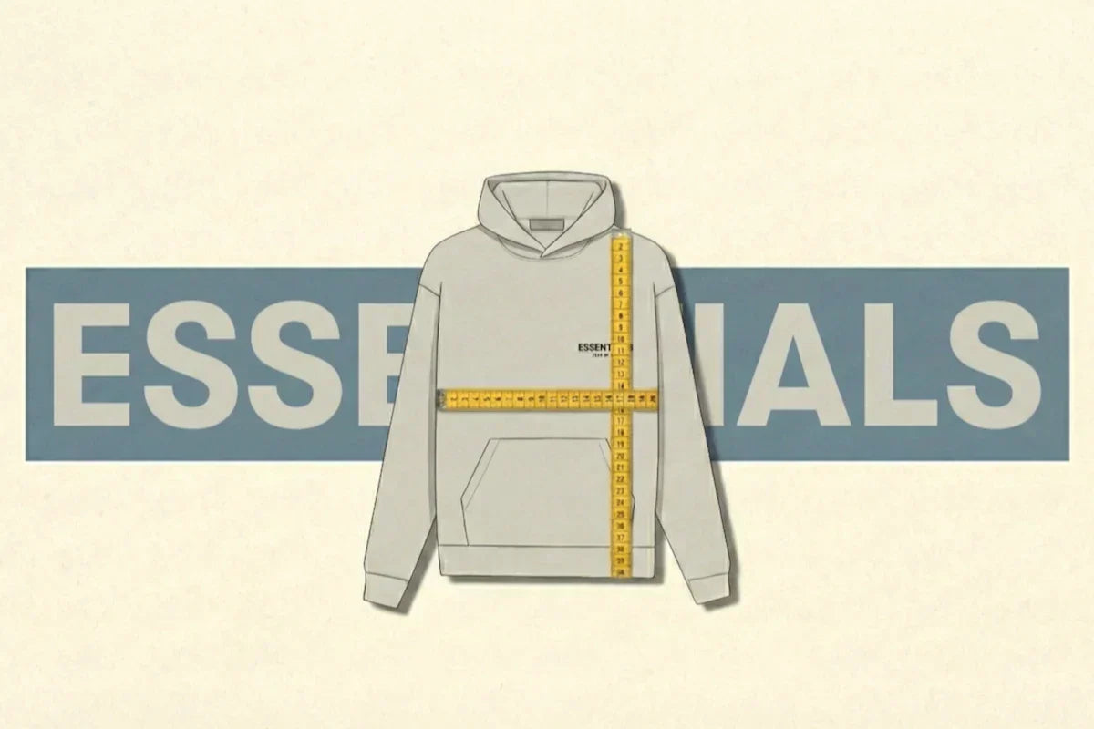 Rozmiarówka Fear of God Essentials - tabela i wymiary hoodie