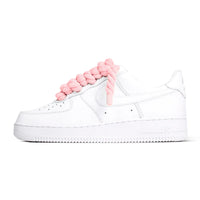 Air Force 1 White Rope Laces Pink