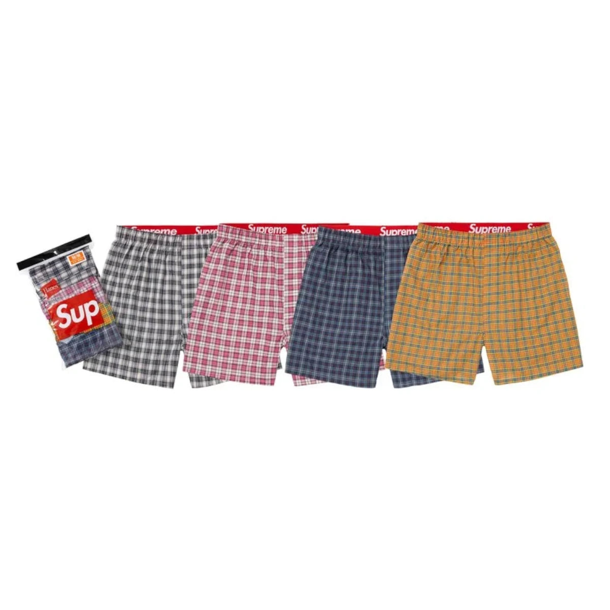 Bokserki Supreme Hanes Plaid 4 pak