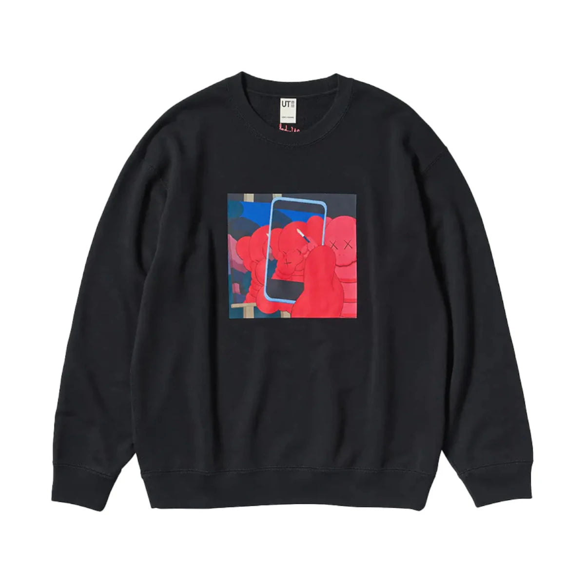 Kaws + Warhol UT Graphic Sweatshirt Black – czarna bluza z grafiką łączącą motywy Kawsa i Andy'ego Warhola, idealny do streetwearowych stylizacji.