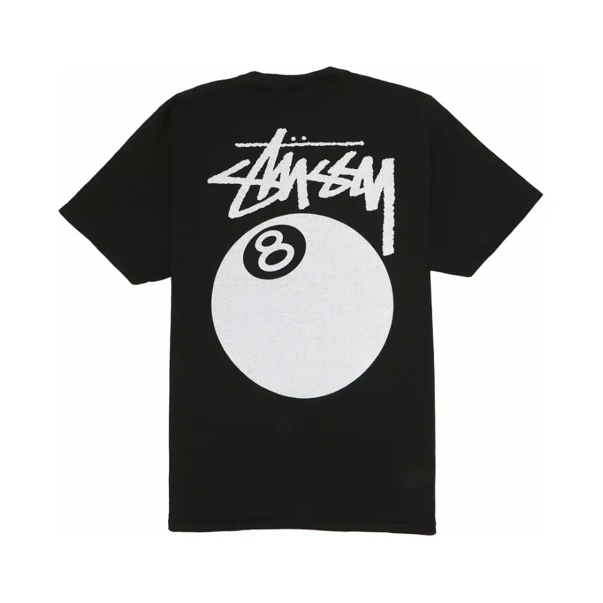 Czarna koszulka Stussy 8 Ball Pigment Dyed Tee Black streetwearowa z nadrukiem 8 Ball.