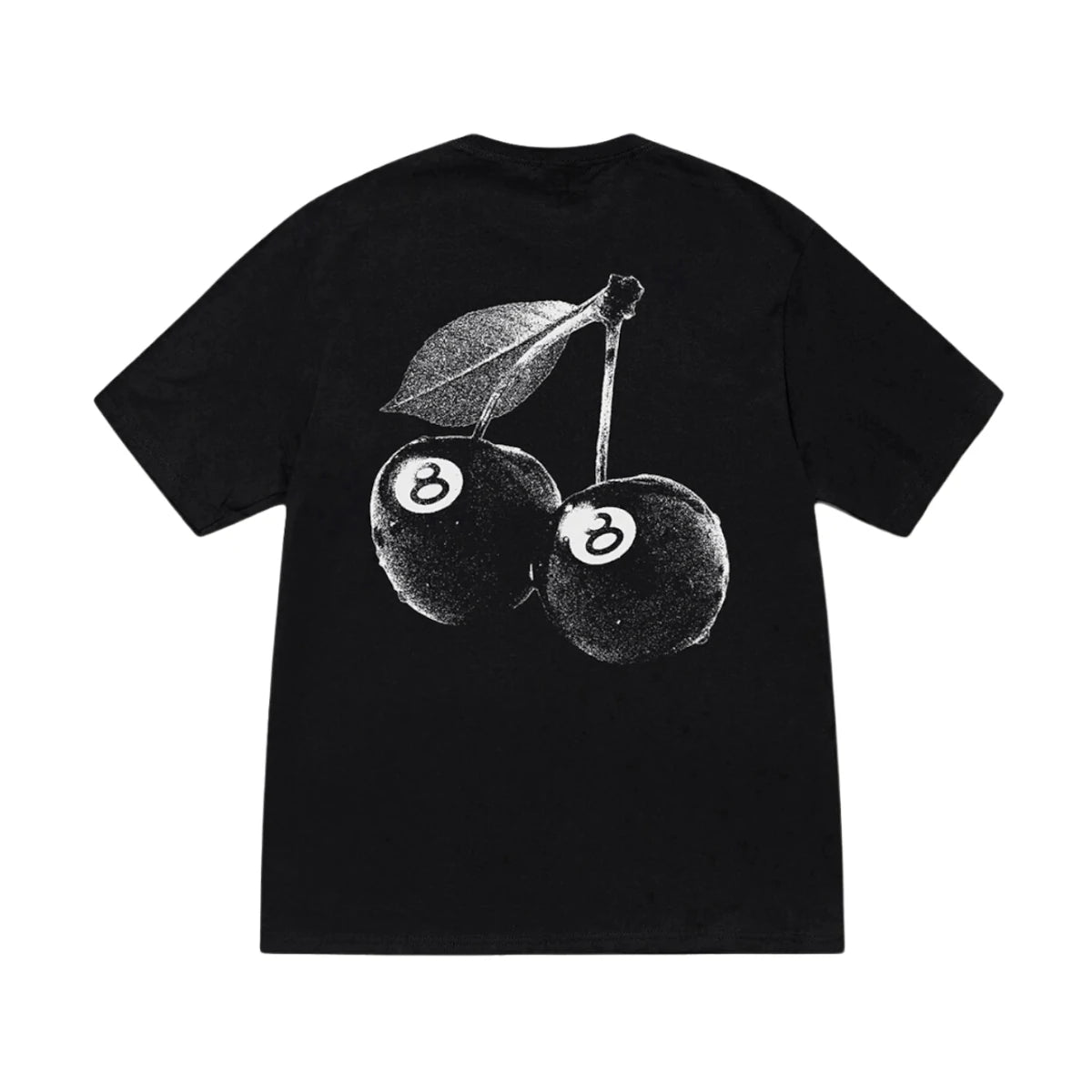 Koszulka Stussy Cherries Tee Black wyróżnia się nadrukiem na plecach wiśni.