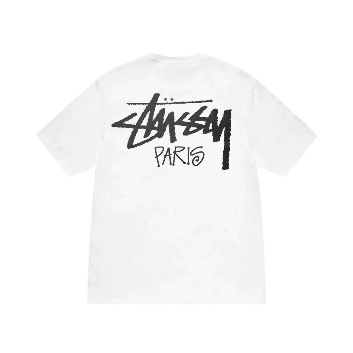 Koszulka Stussy Stock Paris Tee White – biała streetwearowa z nadrukiem logo Stussy w stylu Stock Paris, idealna do modnych i casualowych stylizacji.