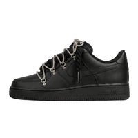 Air Force 1 Black Double Rope Laces Silver Chain
