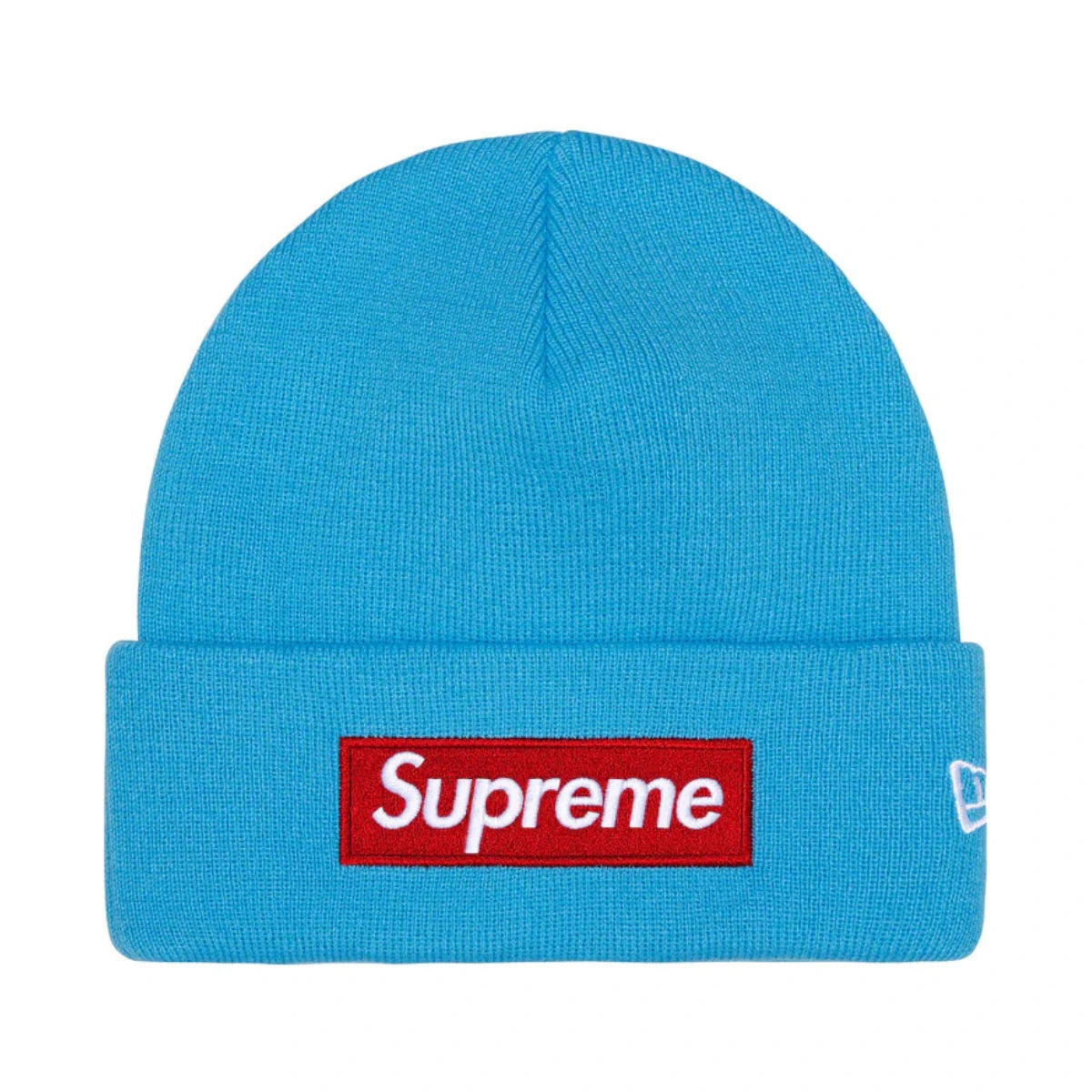 Supreme New Era Box Logo Beanie Cyan Blue (FW25)
