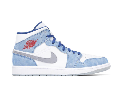 Jordan 1 Mid French Blue Fire Red